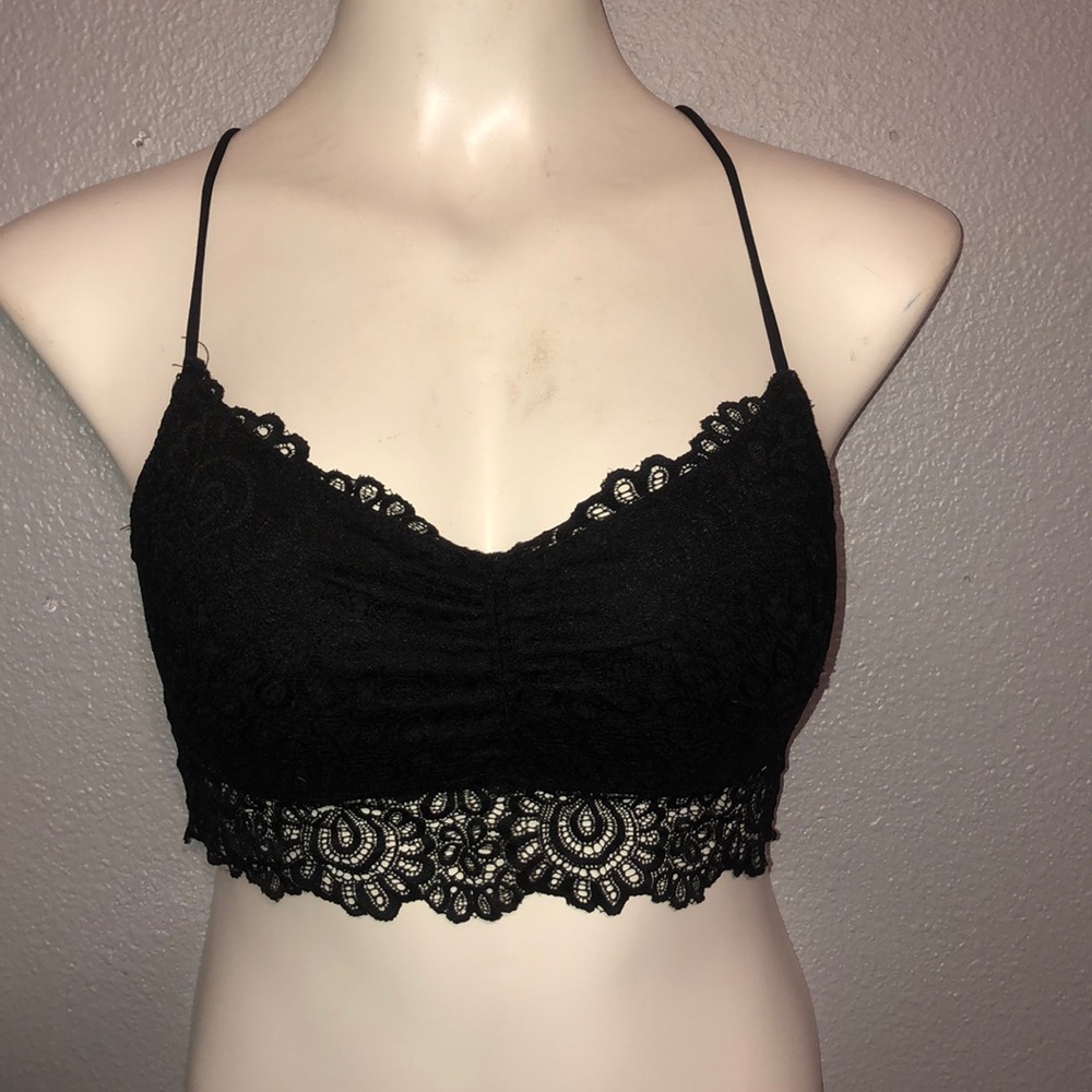 Adorable black bralett super cute back size medium